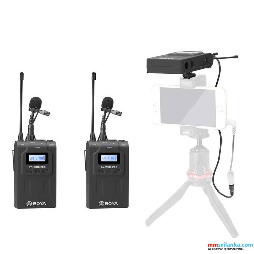 BOYA BY-WM8 PRO-K2 UHF DUAL CHANNEL WIRELESS MICROPHONE (6M)